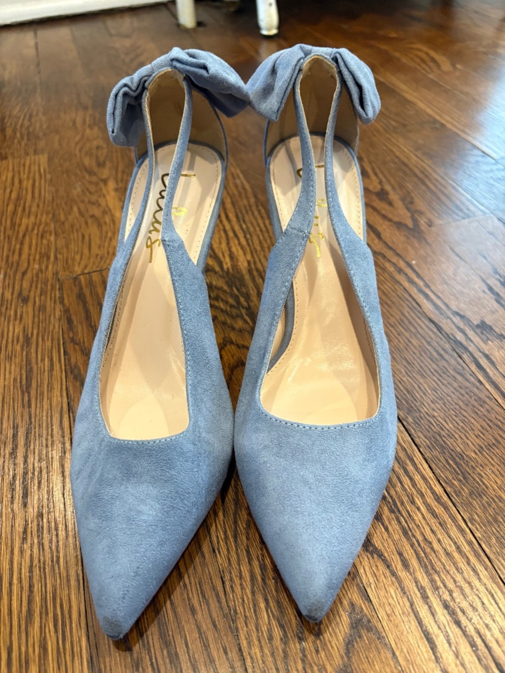 Lulus- Periwinkle Bow Back Heels- Size 8